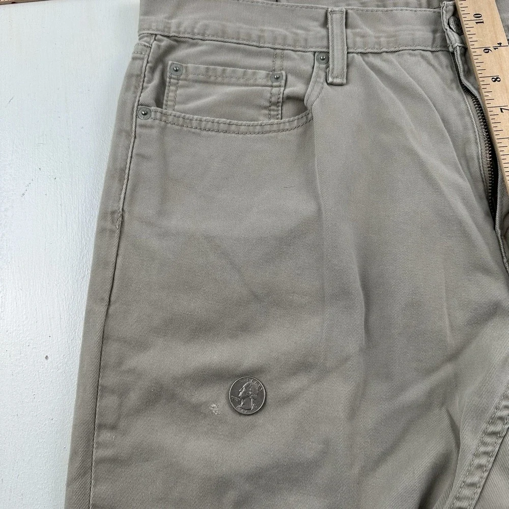 Levi’s 559 Relaxed Straight Jeans Mens 36x34 Beige Khaki Twill 100% Cotton